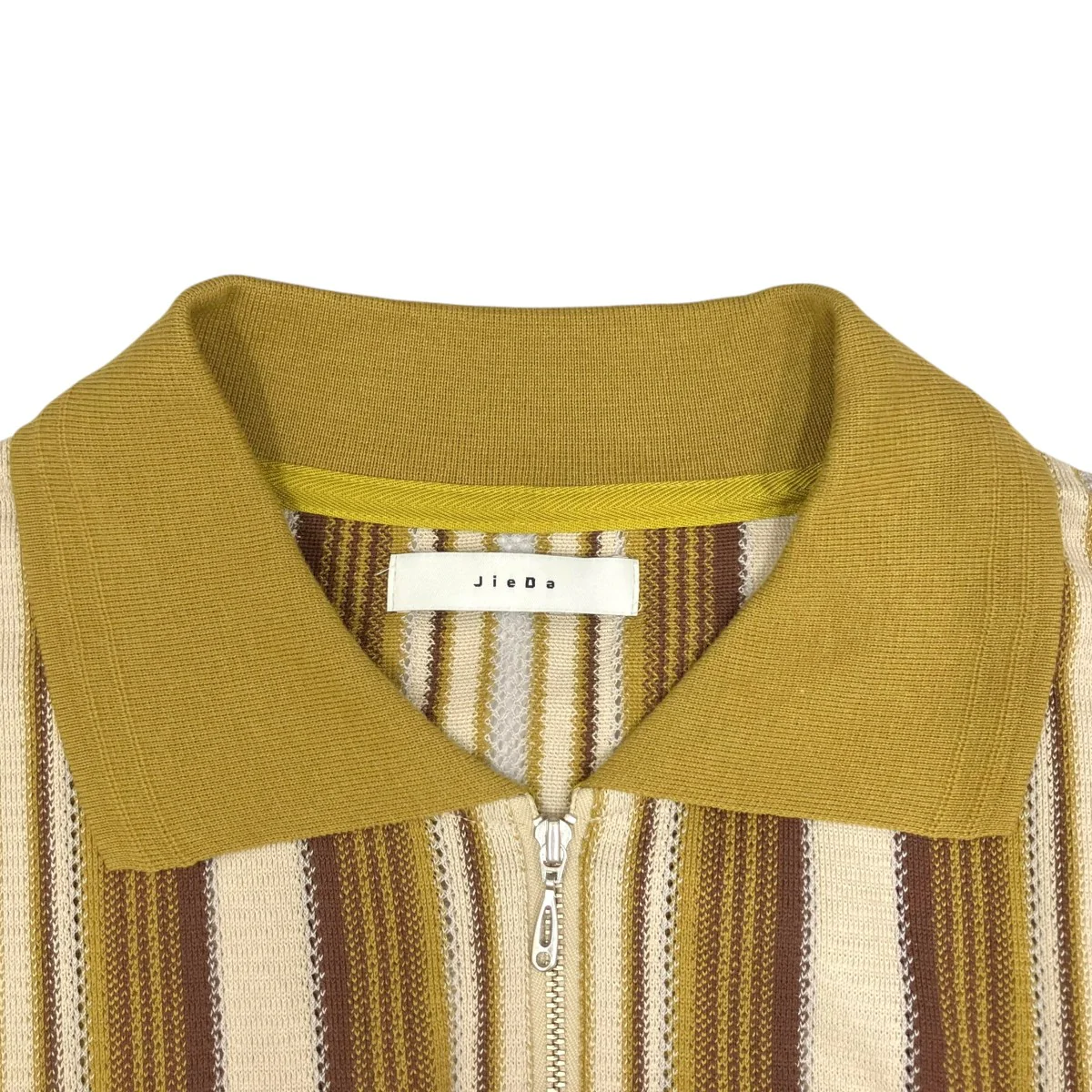 24SSHALF ZIP STRIPE S S SHIRTジップニットポロシャツJie-24S-SH09 - Image 5