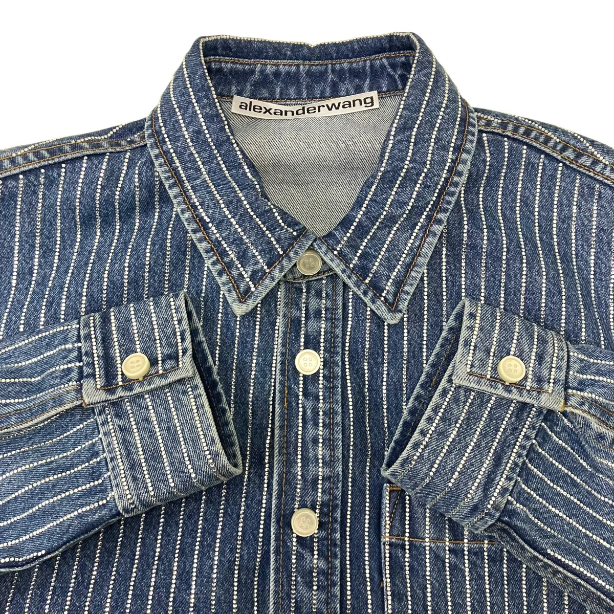 【Striped Buttoned Oversized Denim Shirt】 デニムシャツ - Image 5