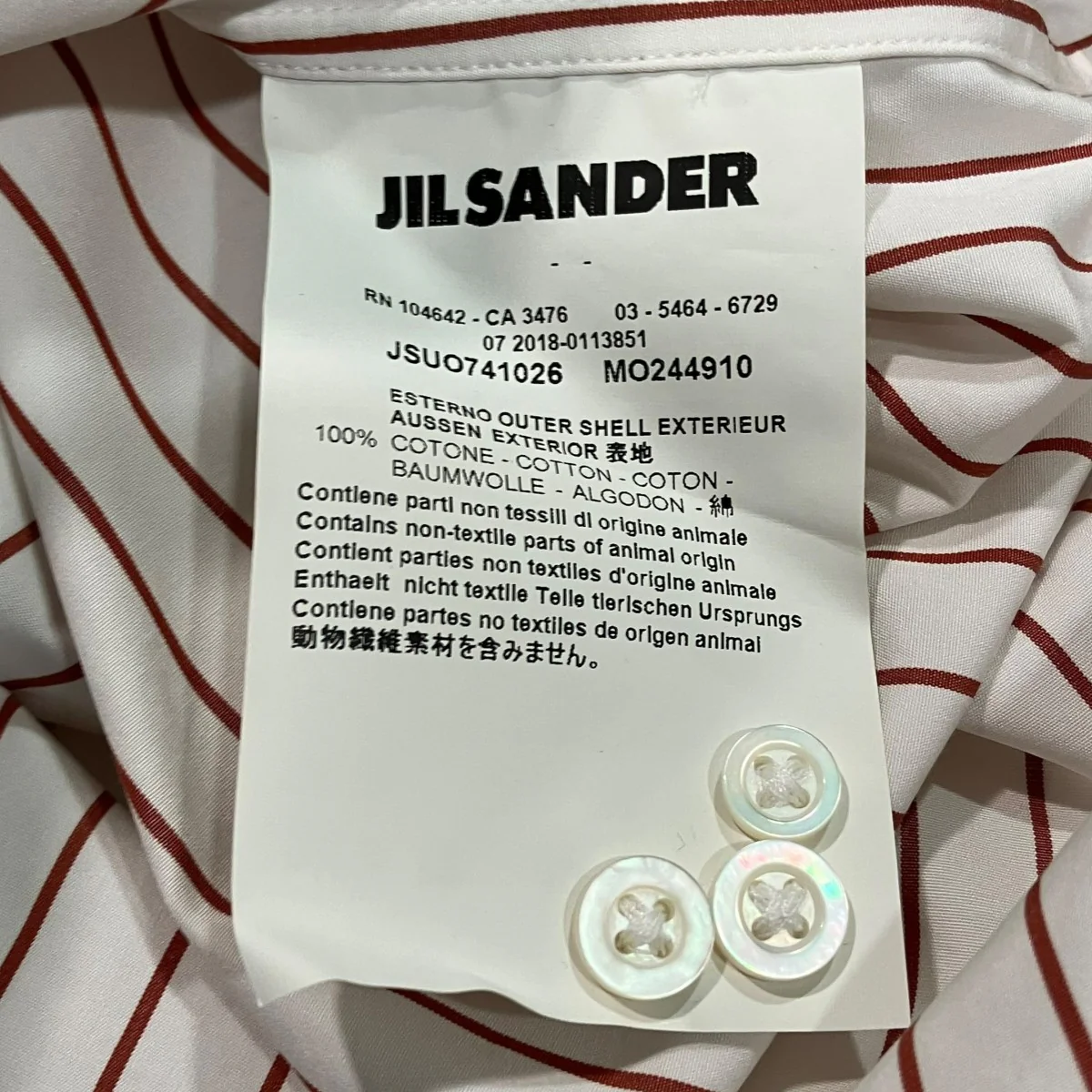 マンダリンカラーストライプシャツJSUO741026 - Image 6